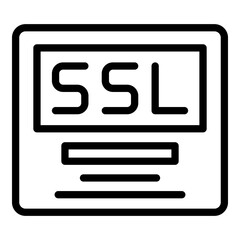 Ssl security icon. Outline ssl security vector icon for web design isolated on white background