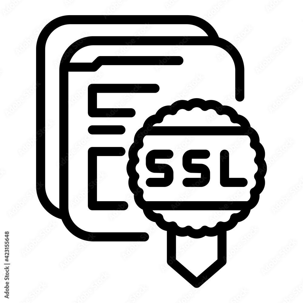Poster ssl emblem icon. outline ssl emblem vector icon for web design isolated on white background