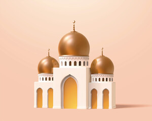Fototapeta na wymiar 3d mini mosque or palace