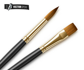 Pinceaux noirs vectoriels sur fond blanc
