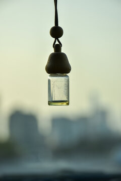 Car Air Freshener Hanging On Blurred View