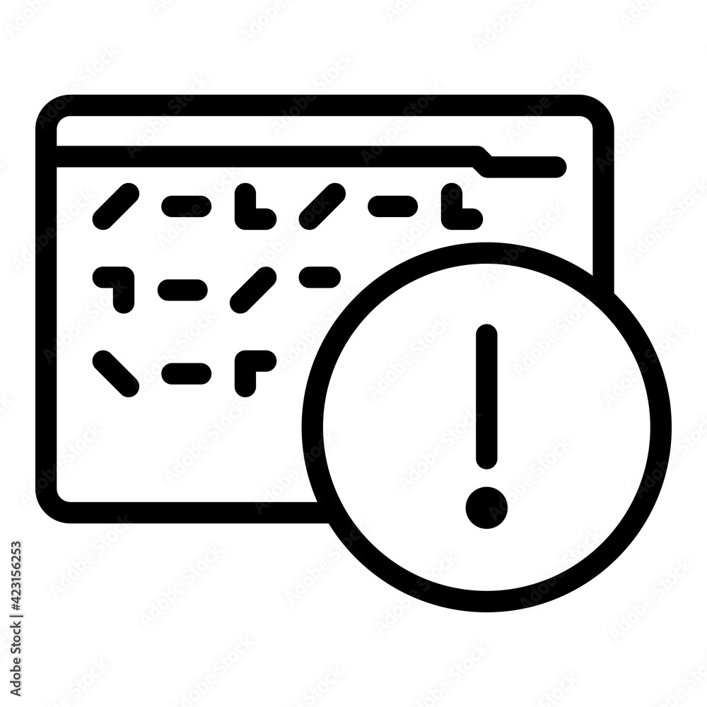 Poster warning cipher icon. outline warning cipher vector icon for web design isolated on white background