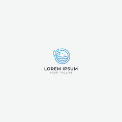 Obraz premium environment logo line wave landscape logo