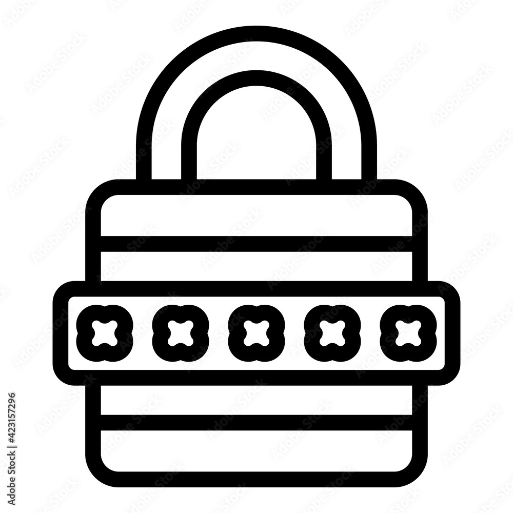 Poster block cipher icon. outline block cipher vector icon for web design isolated on white background