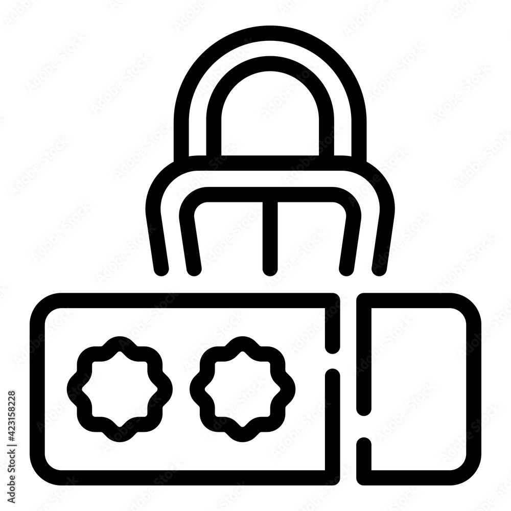 Poster secure password icon. outline secure password vector icon for web design isolated on white backgroun