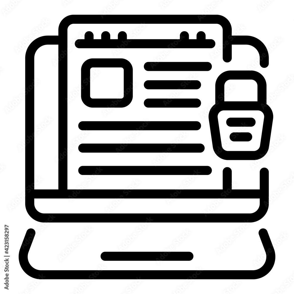 Poster monitor password icon. outline monitor password vector icon for web design isolated on white backgro