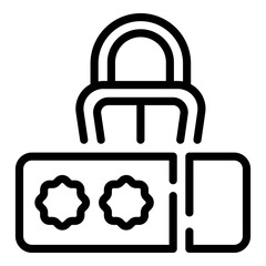 Secure password icon. Outline secure password vector icon for web design isolated on white background