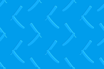Classic razor seamless pattern. Background with the effect of an embossed pattern on paper.