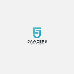 JC initial letter logo blue modern simple