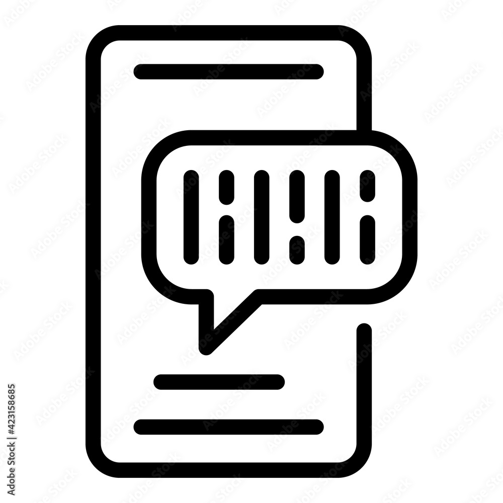 Poster mobile password icon. outline mobile password vector icon for web design isolated on white backgroun