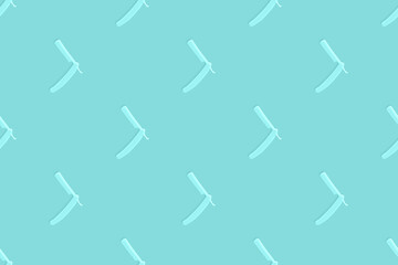 Classic razor seamless pattern. Background with the effect of an embossed pattern on paper.