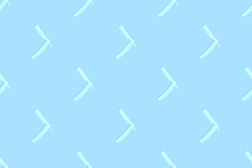 Classic razor seamless pattern. Background with the effect of an embossed pattern on paper.