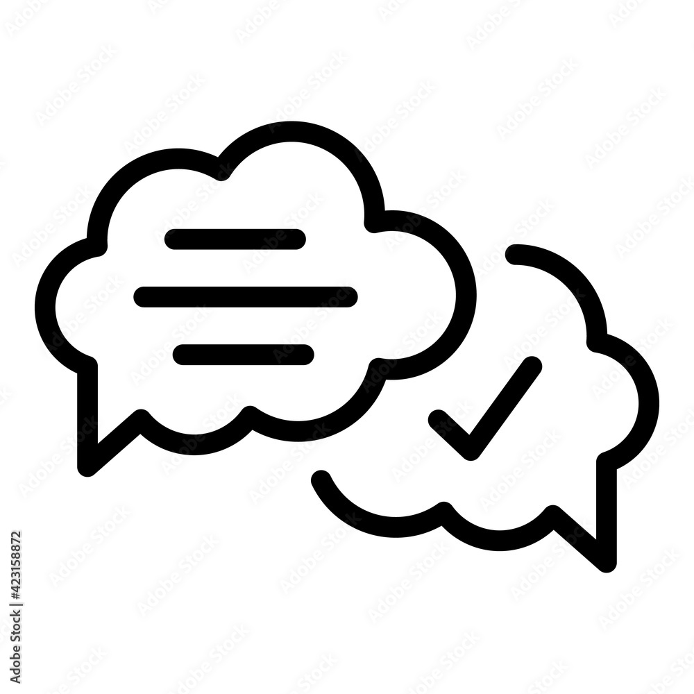 Poster security chat icon. outline security chat vector icon for web design isolated on white background