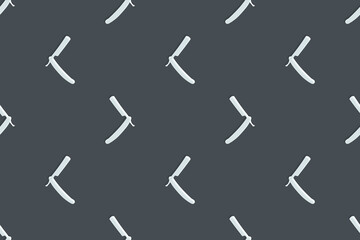Classic razor seamless pattern. Background with the effect of an embossed pattern on paper.