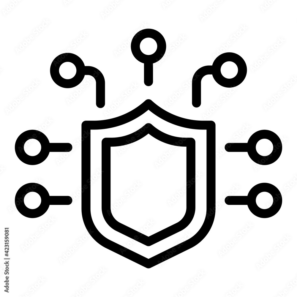 Poster cyber shield icon. outline cyber shield vector icon for web design isolated on white background