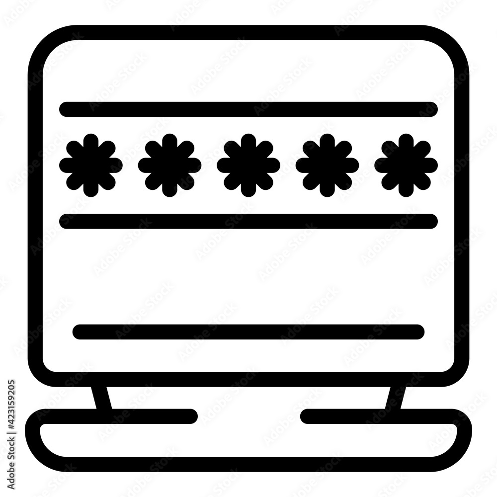 Poster customize password icon. outline customize password vector icon for web design isolated on white bac