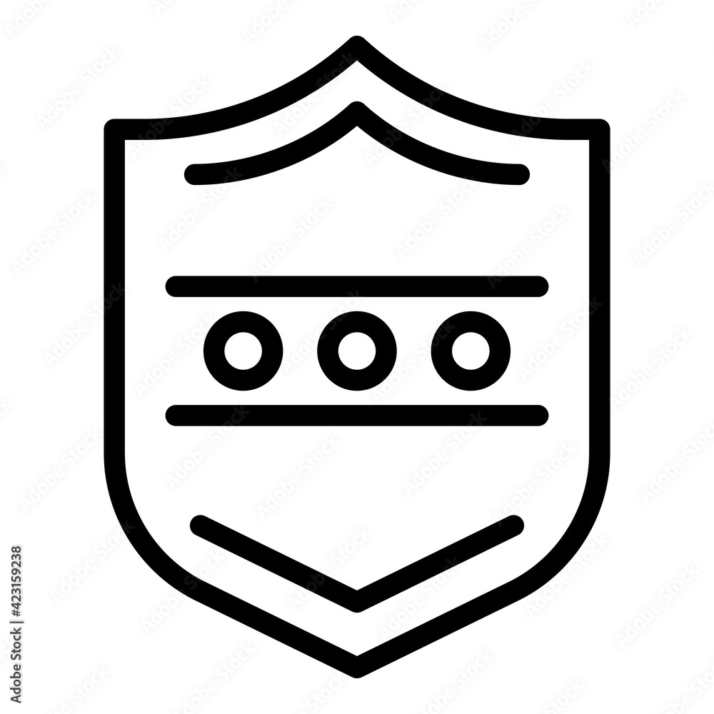 Poster shield login icon. outline shield login vector icon for web design isolated on white background