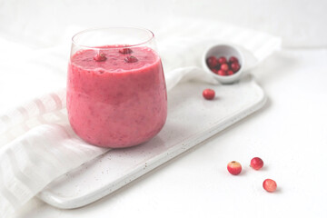 Fresh smoothie with cranberries