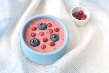 Vegan blueberry smoothie with cranberries