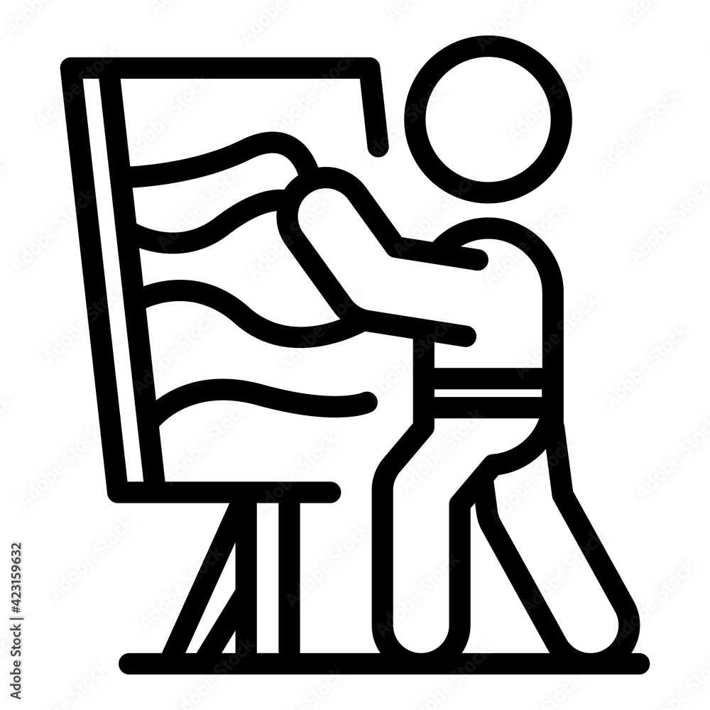 Poster ergonomic work icon. outline ergonomic work vector icon for web design isolated on white background