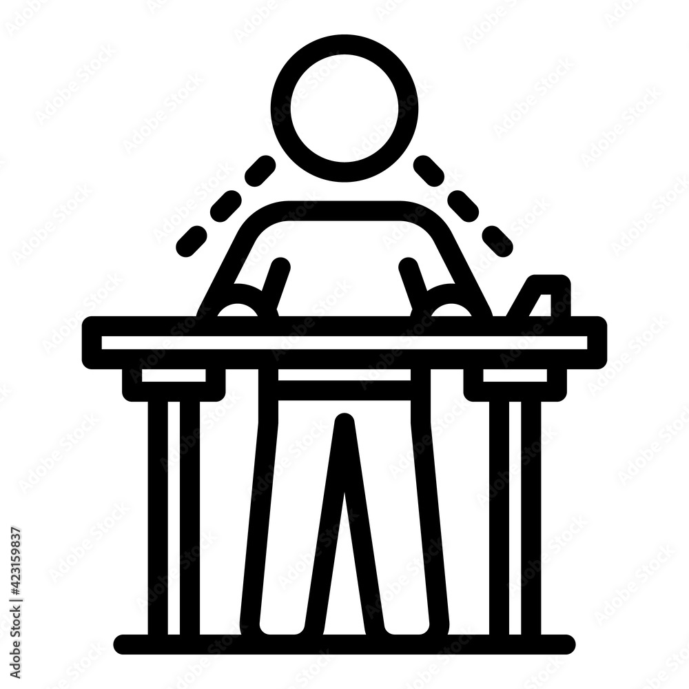 Poster ergonomic position icon. outline ergonomic position vector icon for web design isolated on white bac