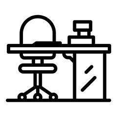 Chair workplace icon. Outline chair workplace vector icon for web design isolated on white background