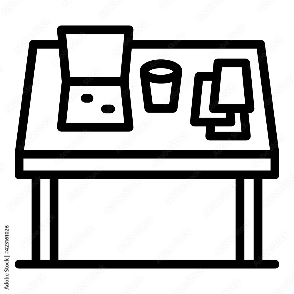 Poster organized table icon. outline organized table vector icon for web design isolated on white backgroun