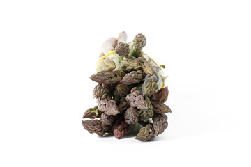 fresh asparagus on white