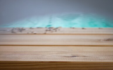 2021 happy new year wood number 3d rendering on wood table with sparkling gold bokeh wall,leave space for display of product for promotion on christmas and new year holiday