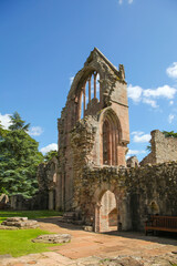 Fototapeta na wymiar Ruined wall of ancient Dryburgh abbey