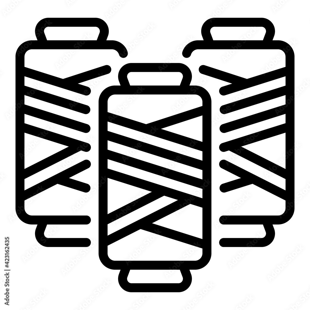 Poster sew spools icon. outline sew spools vector icon for web design isolated on white background