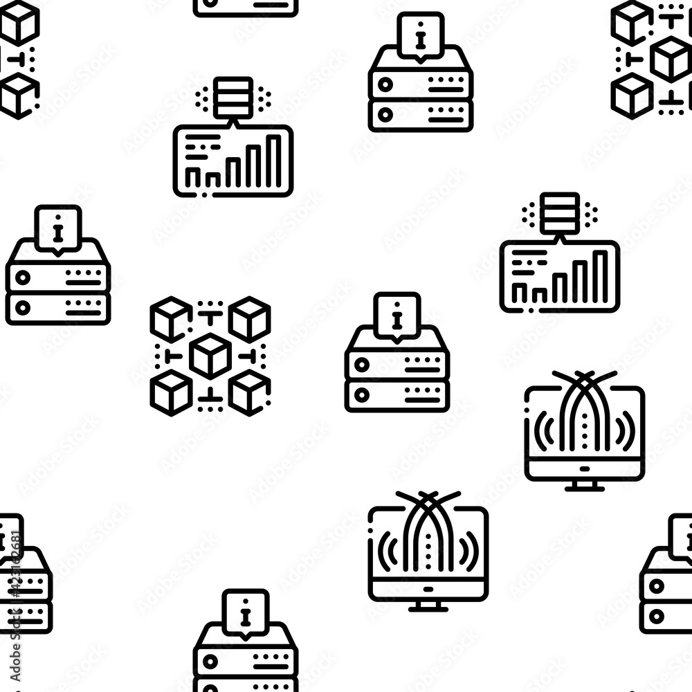 Poster machine learning ai seamless pattern vector