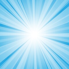 Abstract blue background with sun ray. Summer vector illustration