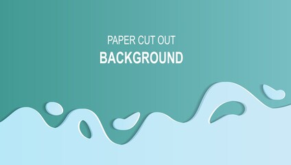 Abstract paper cut out background for design in light colors