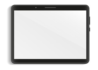 Modern realistic tablet with blank touch screen for background