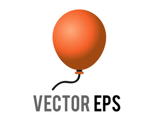 Vector gradient orange air balloon on string icon, congratulations, celebrate happy halloween, birthday