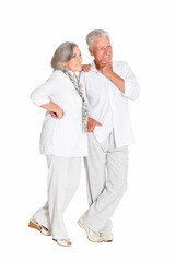 portrait of  senior couple posing  isolated