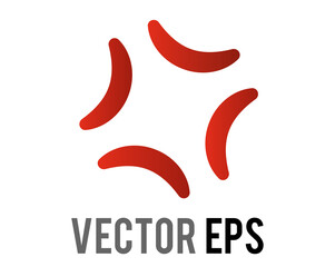 Obraz premium Vector red anger symbol icon in anime or manga, represent veins popping on angry person