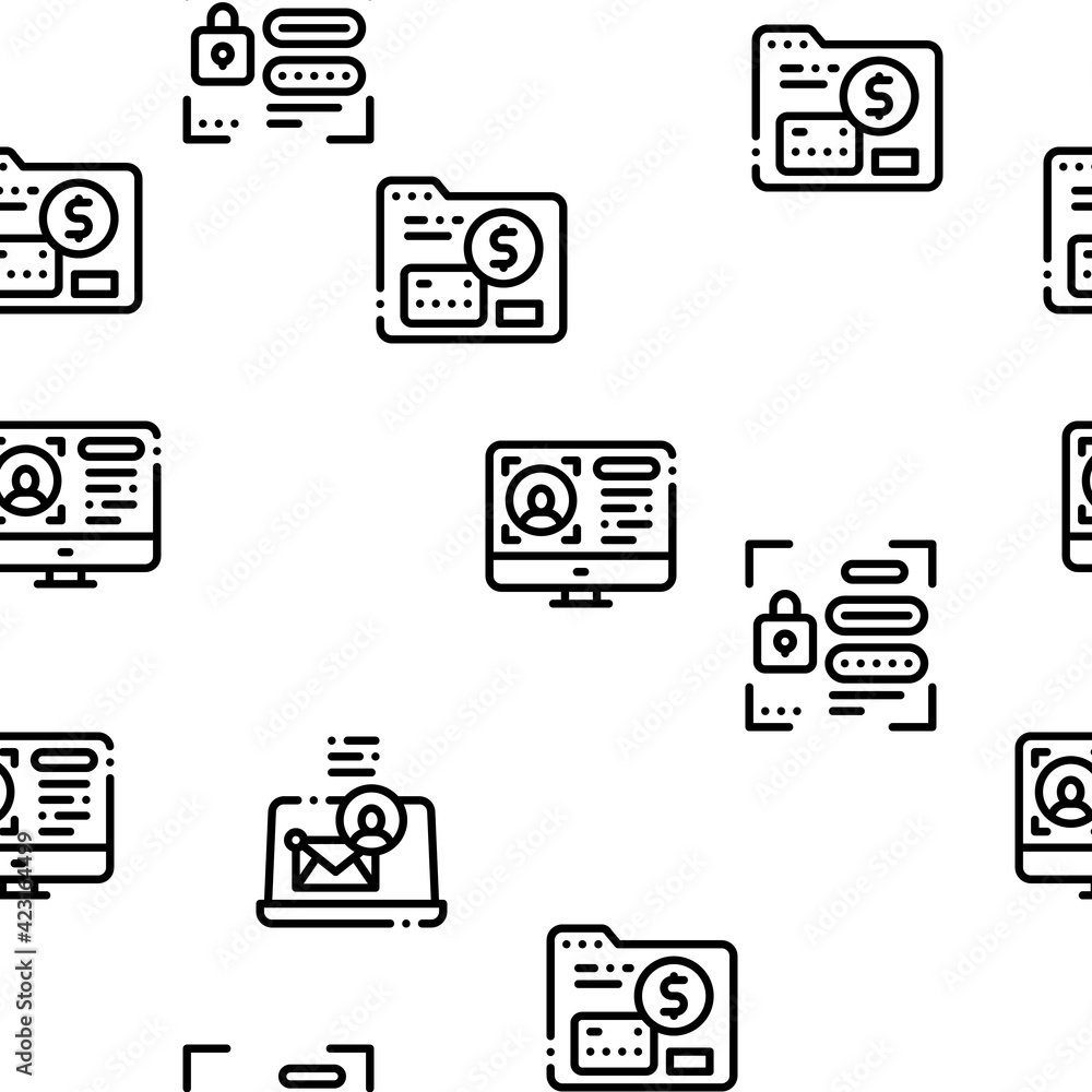 Poster digital identity user seamless pattern vector