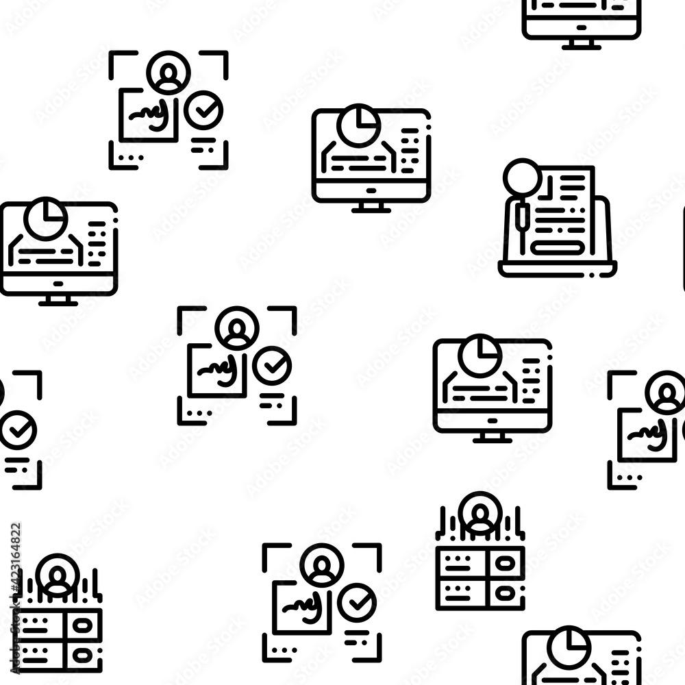 Poster digital identity user seamless pattern vector