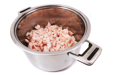 raw lard isolated