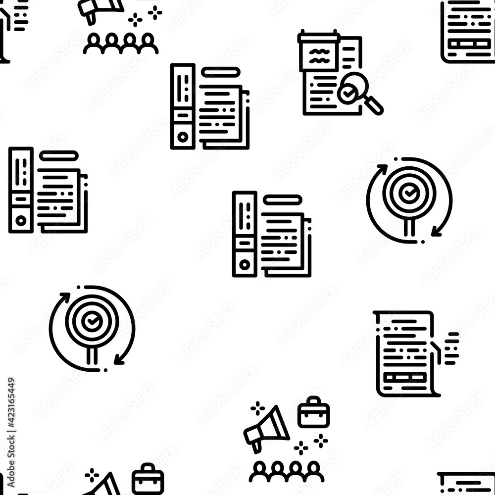 Poster audit finance report seamless pattern vector