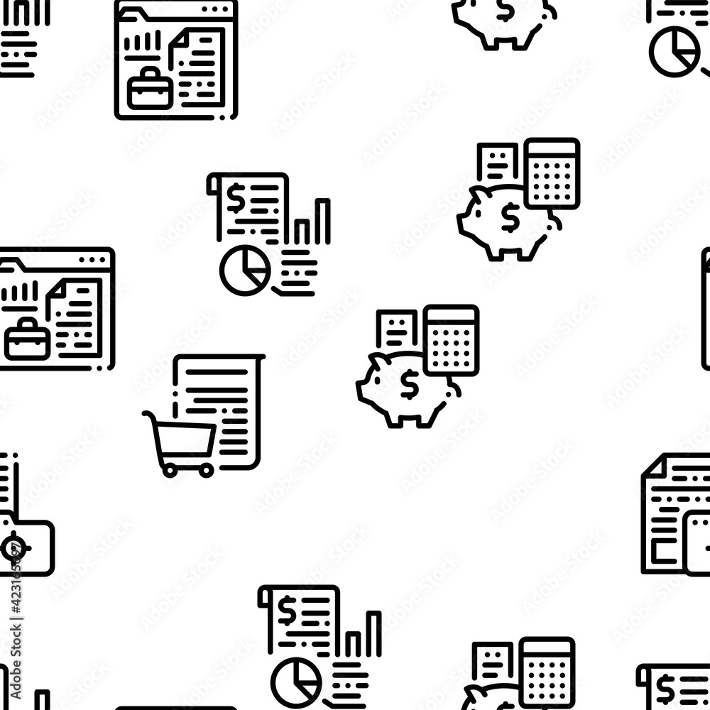 Poster audit finance report seamless pattern vector