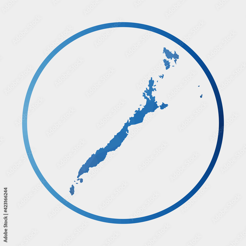 Poster palawan icon. polygonal map of the island in a gradient ring. round low poly palawan sign. vector il