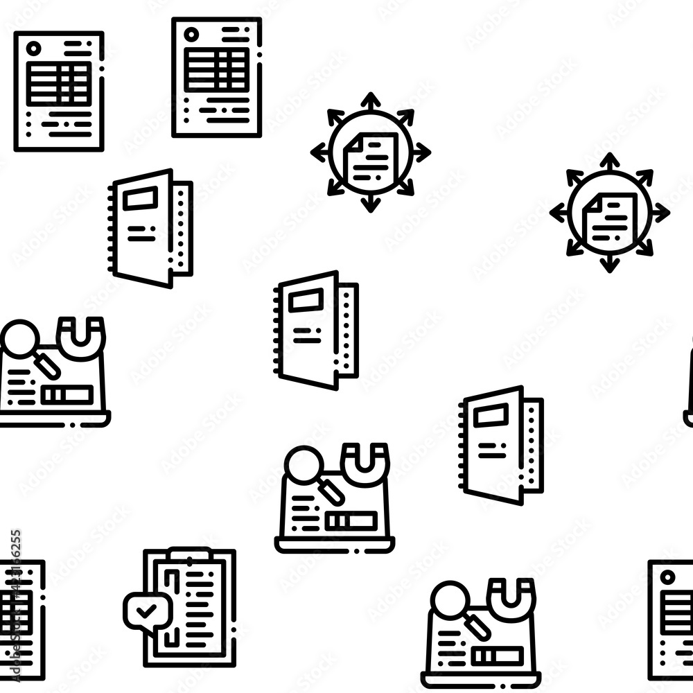 Poster audit finance report seamless pattern vector