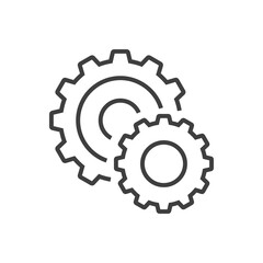 Maquinaría industrial. 2 engranajes con lineas en color gris