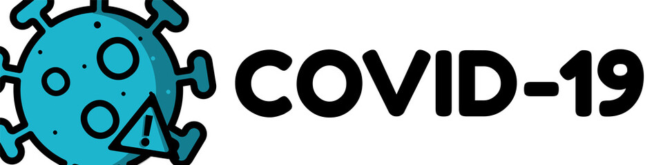 Covid-19 Coronavirus Concept Banner - Attention Vector Illustration - Isolated On White Background