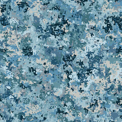 Seamless pattern. Winter pixel camouflage. Twelve (12) colors.