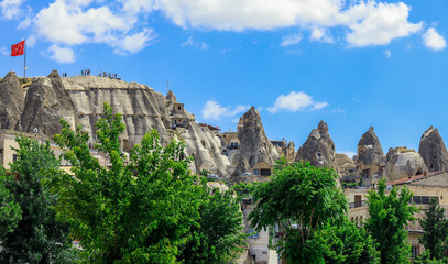 Fototapeta na wymiar Famous cave houses in the Cappadocia, Turkey