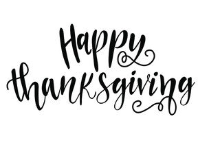 Vector Thanksgiving card with hand made text, thankful. Modern hand drawn calligraphy. Template, badge, label, icon.